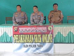Kapolsek Tabir,Sosialisasi Pembuatan SKCK Online di Desa Tanjung Rejo kecamatan Margo Tabir