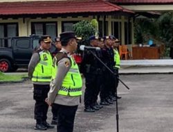Wakapolres Tebo Kompol Deni Mulyadi.SE Pimpin Apel  Penggeseran Pasukan  BKO Brimob Yon B  Dan Yon C Dalam Rangka pengamanan Pilkades  Serentak  Kab. Tebo 2022
