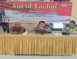 Jum’at Curhat Polsek Sungai Manau. Menyikapi Interaksi Sosial dan Penerapan Aturan Adat secara Maksimal.