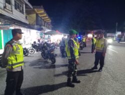 Personil Gabungan,Antisipasi Terjadinya Kemacetan Pada Puncak Arus Balik, Polres Merangin Yang Dibackup Personil TNI, Sat Pol PP Dan Dishub