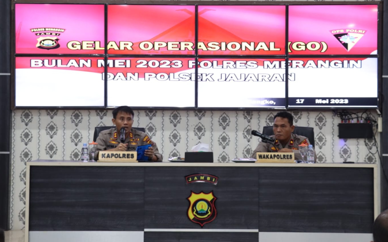 Kapolres Merangin Apresiasi Penurunan tindak pidana Kriminal pada bulan Maret ke April,Pada ” GELAR OPERASI ( GO ) Maret dan April 2023 POLRES MERANGIN DAN POLSEK JAJARAN “