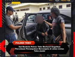 Sat Reskrim Polres Tebo Berhasil Gagalkan Percobaan Perampokan Bersenjata Di Jalan Lintas Tebo -Jambi