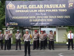 Apel Gelar Pasukan Operasi Lilin 2024 , Polres Tebo Siap Amankan Natal dan Tahun Baru