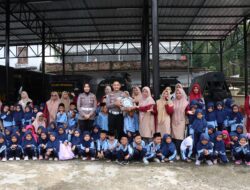 Satlantas Polres Merangin Berikan Edukasi Tertib Berlalulintas Sejak Dini Kepada Murid Taman Kanak-Kanak.