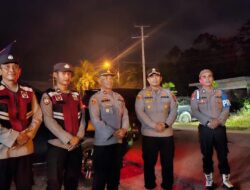 Kapolres Tebo Pimpin Langsung Pengamanan Pelaksanaan  Salat Tarawih Di Masjid Jami AT-Taqwa