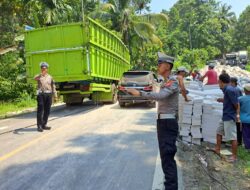 Truk Tronton Terguling di Tanjakan Sedayu, Satlantas Polres Tanggamus Lakukan Evakuasi dan Rekayasa Lalin