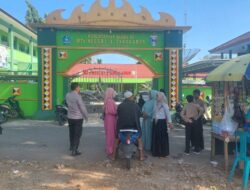 Polsek Kota Agung Amankan Kegiatan Verifikasi dan Tes SPMB MTsN 1 Tanggamus