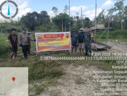 Polsek Sepauk Gandeng Koramil Gelar Patroli Gabungan dan Sosialisasi Stop PETI di Wilayah Rawan Tambang Emas Ilegal