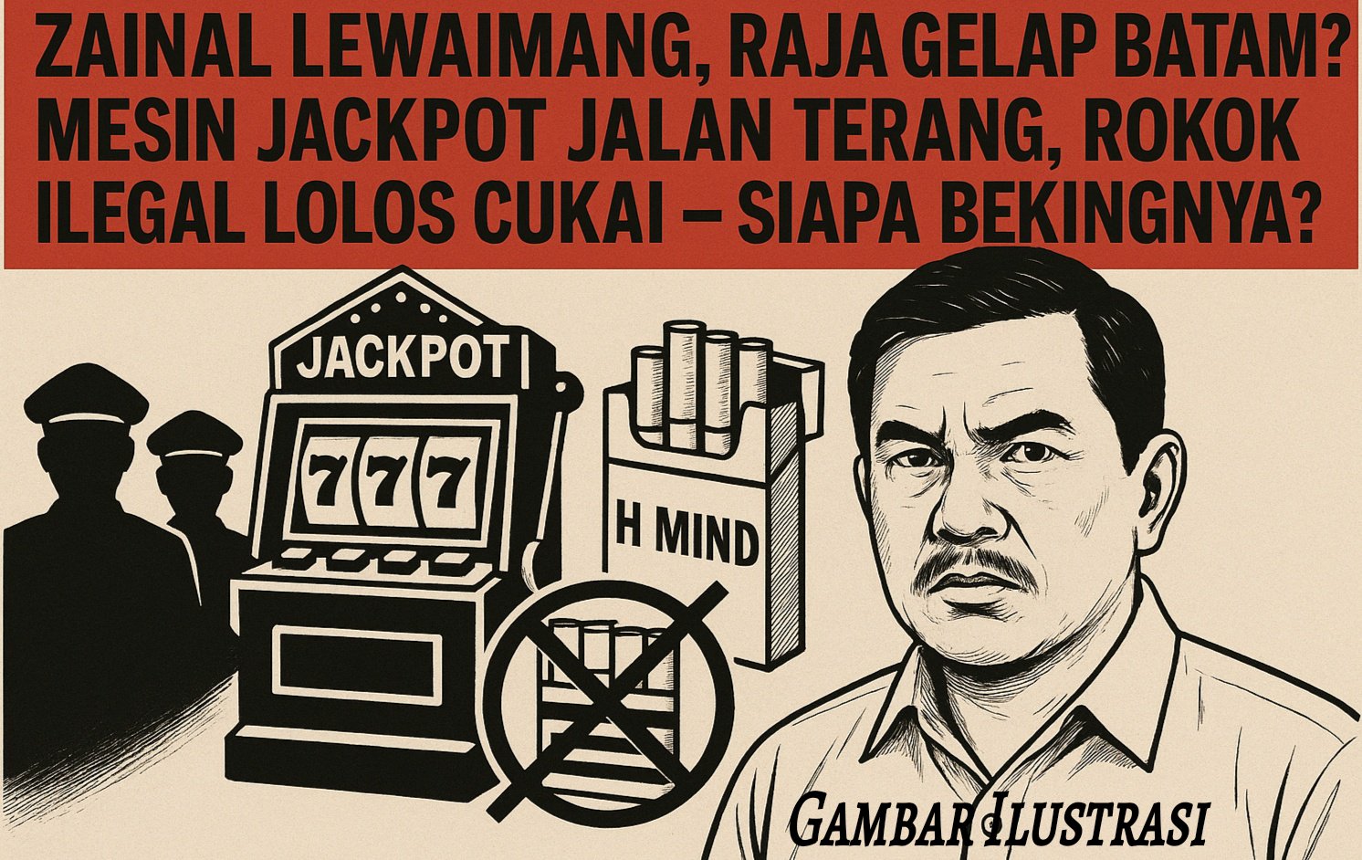 “Zainal Lewaimang, Raja Gelap Batam? Mesin Jackpot Jalan Terang, Rokok Ilegal Lolos Cukai – Siapa Bekingnya?”