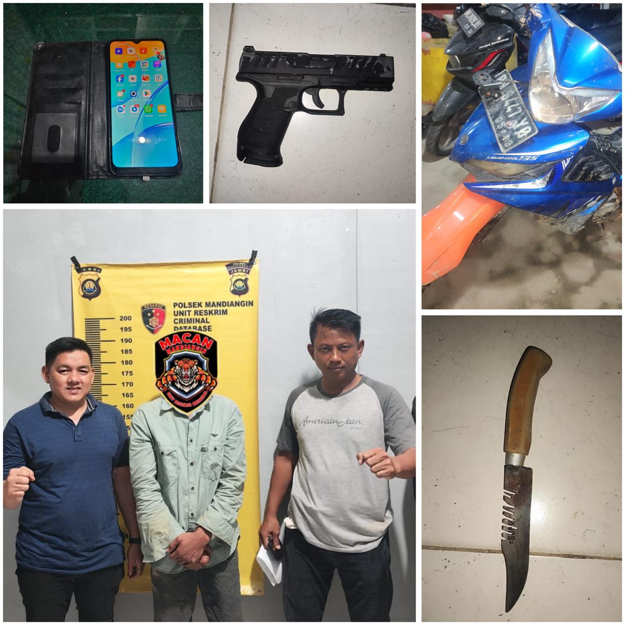 Hendak Melakukan Curanmor, Polsek Mandiangin Berhasil Tangkap Pelaku, Berikut Dengan Barang Buktinya.