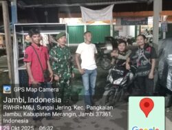 Babinsa Koramil 420-07/Sungai Manau Aktif Melaksanakan Patroli dan Komsos Malam, Wujudkan Lingkungan Aman dan Kondusif