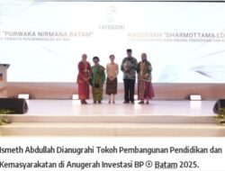 Kontribusi Nyata Ismeth Abdullah Diakui, Raih Penghargaan di Anugerah Investasi BP Batam