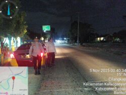 Polsek Rangkasbitung Polres Lebak Intens Patroli Bluelight Cegah Balapan Liar