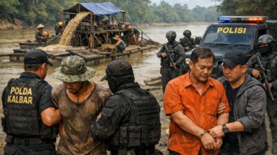 Tambang Emas Ilegal Disikat Krimsus Polda Kalbar, Kades Semerangkai Diduga Ikut Dibawa