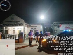 Giat Patroli Malam Personil Polsek Cimarga Polres Lebak Di Jalan Raya Leuwidamar-Cimarga