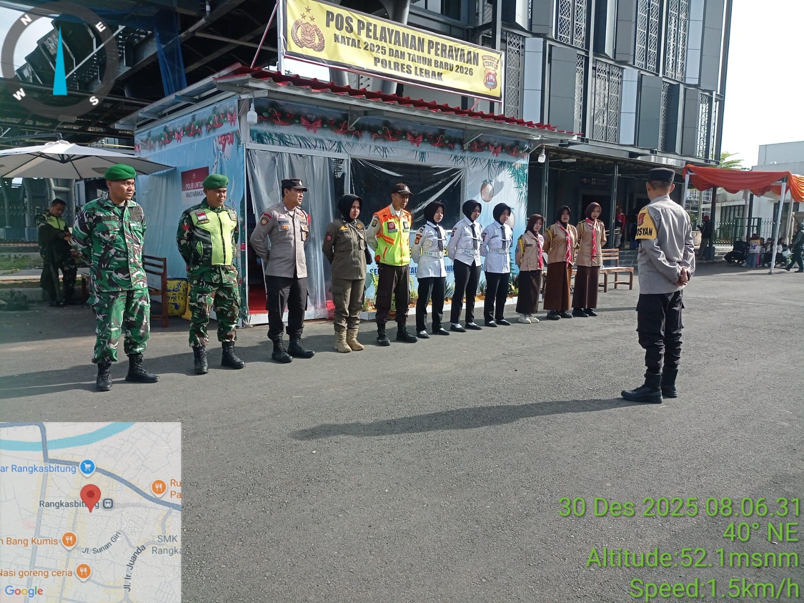 POSYAN STASIUN RANGKASBITUNG LAKSANAKAN APEL PAGI DAN PATROLI PENGAMANAN OPS LILIN MAUNG 2025