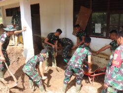 Kodim 0106/Aceh Tengah Turunkan Langsung Personel Bersihkan SMPN 13 Dan SMPN 22