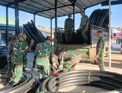 Kodim 0106/Aceh Tengah Salurkan Bantuan Logistik Pipa Untuk Air Bersih