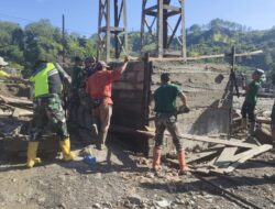 TNI–Rakyat Bergerak Nyata, Jembatan Gantung Burlah Dikebut hingga 44 Persen