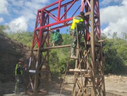 Pembangunan Jembatan Gantung di Desa Burlah Aceh Tengah Capai 46,5 Persen