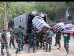 Kodim 0106/Aceh Tengah Bersama Relawan Salurkan Bantuan Logistik Ke Kemukiman Jamat