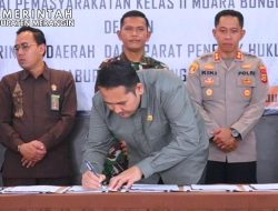 Penandatanganan Memorandum of Understanding (MoU) antara Pemkab Merangin, Balai Pemasyarakatan (Bapas) Kelas II Muara Bungo, dan jajaran Aparat Penegak Hukum