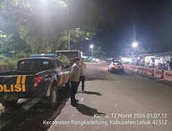Jelang Sahur ,Anggauta Polsek Rangkasbitung Rutin Patroli Dialogis 