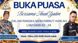 Buka Puasa Bersama Anak Yatim, LSM GMBI Lebak Sambut Harlah ke-24 dengan Penuh Kepedulian