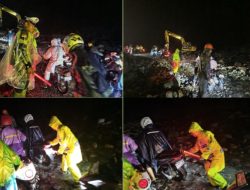 Hujan Deras Tak Halangi, Polisi dan Warga Bahu Membahu Bantu Pengendara