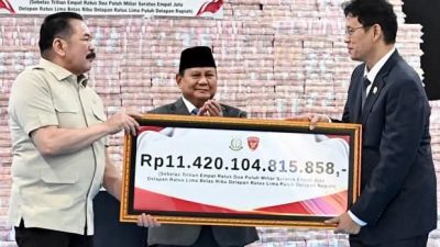 Presiden Prabowo Saksikan Penyerahan Rp11,42 Triliun dan Ratusan Ribu Hektare Lahan Hasil Penyelamatan ke Negara