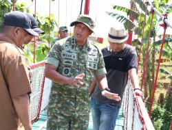 Dandim 0620/Kab. Cirebon Tinjau Renovasi Jembatan Gantung Desa Patapan, Pastikan Akses Warga Lebih Aman