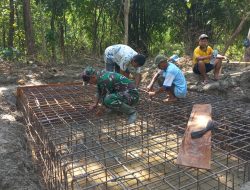 Anyaman Besi Jembatan Garuda Mulai Dibentuk, Gotong Royong TNI dan Warga Cerme Kian Solid