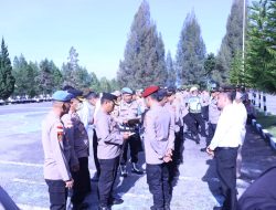 Polres Bener Meriah Gelar Operasi Penegakan Disiplin, Kapolres Periksa Sikap Tampang dan Kelengkapan Personel