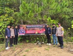 Satreskrim Polres Aceh Tengah Pasang Spanduk Pembakaran Hutan dan Lahan Upaya Cegah Karhutla