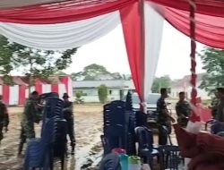 Walau Diguyur Hujan, Satgas TMMD ke 128 Kodim 0420/Sarko Tak Surut Lakukan Persiapan TMMD