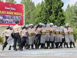 Profesional dan Humanis, Pesan Wakapolres Saat Pimpin Latihan Dalmas Bener Meriah