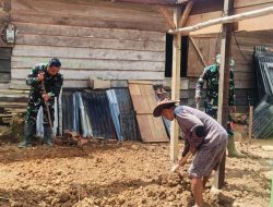 Semangat Tanpa Batas, Satgas TMMD Ke-128 Kodim 0420/Sarko Kebut Pembangunan RTLH di Bawah Terik Matahari