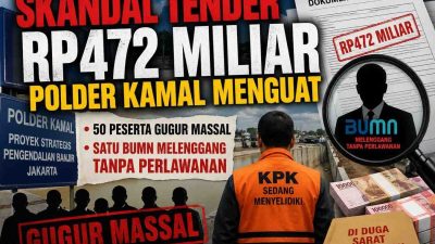 Skandal Tender Rp472 Miliar Polder Kamal Menguat, 50 Peserta Gugur Massal, Satu BUMN Melenggang Tanpa Perlawanan
