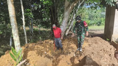 Satgas TMMD Ke-128 dan Warga Siapkan Septitank MCK Musholla Nurul Huda 