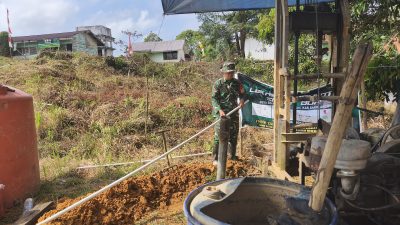 Satgas TMMD ke 128 Kodim 0420/Sarko Buatkan Sumur Bor Untuk Mushola Nurul Huda 