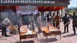 Sinergi Aparat Penegak Hukum, Barang Bukti Perkara Narkoba dan Pidana Umum Dimusnahkan di Bener Meriah