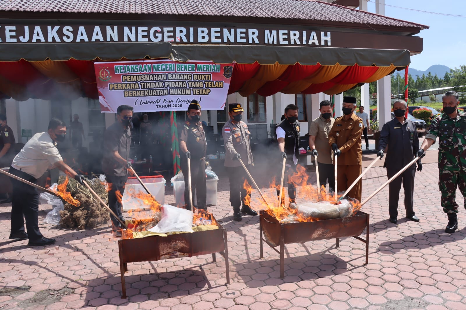Sinergi Aparat Penegak Hukum, Barang Bukti Perkara Narkoba dan Pidana Umum Dimusnahkan di Bener Meriah