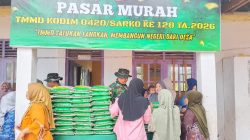 Pasar Murah Yang Digelar Satgas TMMD ke 128 kodim 0420/Sarko Diserbu Emak-emak 