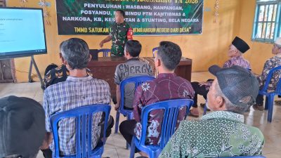Satgas TMMD Ke-128 Kodim 0420/Sarko Beri Penyuluhan Wawasan Kebangsaan di Desa Seko Besar