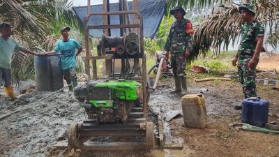 Pengerjaan Sumur Bor di SMPN 27 Sarolangun, dan Masjid Ruhullah Oleh Satgas TMMD ke 128 Kodim 0420/Sarko Terus Dikebut