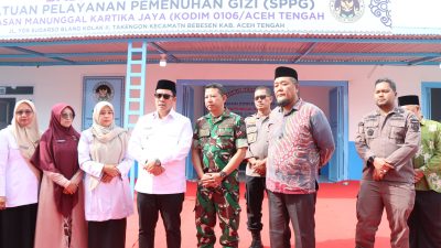 Dandim 0106/Aceh Tengah Hadiri Peresmian MBG di Asrama Kompi Blang Kolak dua.