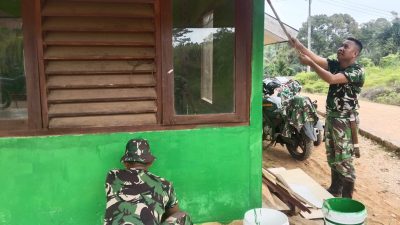Masjid Nurul Huda Dipercantik Oleh Satgas TMMD ke 128 Kodim 0420/Sarko