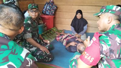 Wujud Kepedulian, Danrem 042/Gapu Jenguk Warga Sakit Stroke di Lokasi TMMD