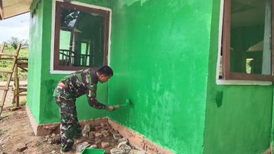 Satgas TMMD Ke-128 Kodim 0420/Sarko Sulap Masjid Nurul Huda Lebih Cantik