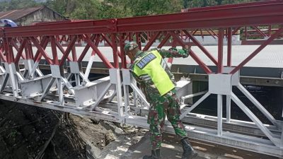 Pengecekan  Rutin Jembatan Bailey Setiap Hari Agar Fasilitas Umum Aman Dilalui Masyarakat